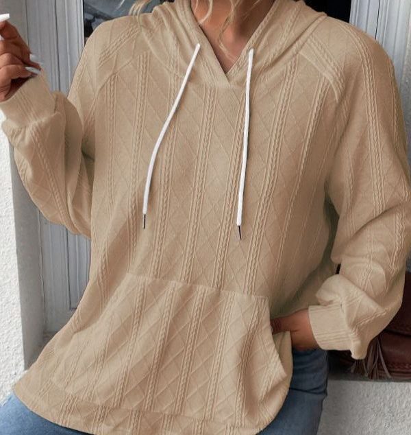 Casual Jacquard Loose Hooded Sweatshirt - Hoodies & Sweatshirts - Uniqistic.com