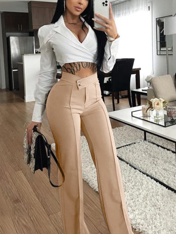 Office Bootcut All Matching Fashionable Wide Leg Pants in Pants