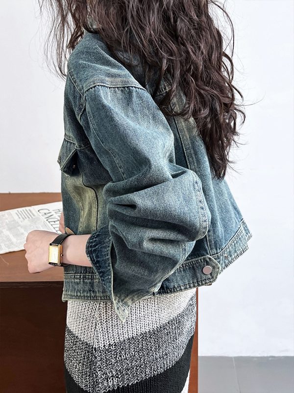 Washed Denim Retro Chic Jacket - Coats & Jackets - Uniqistic.com