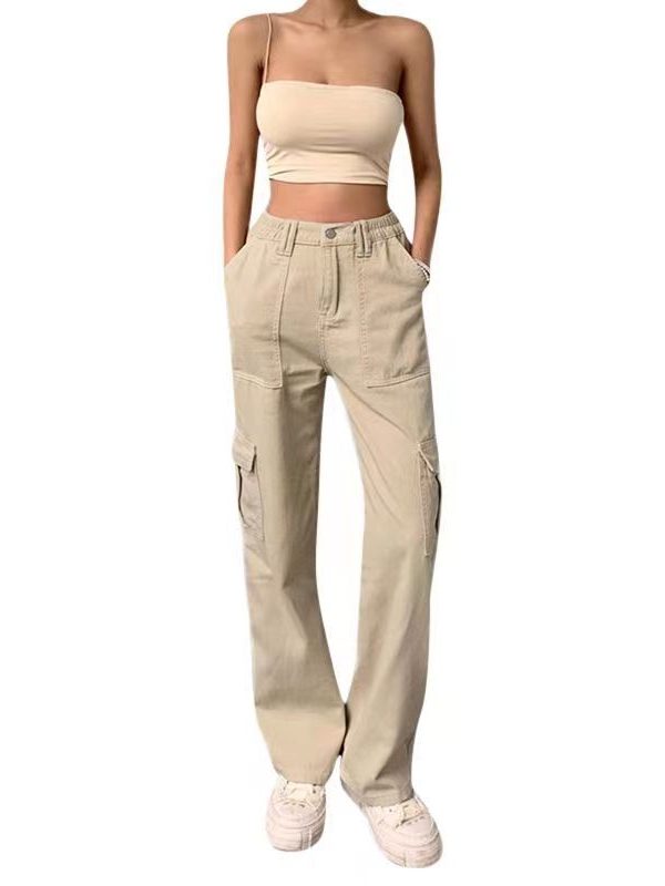 Slim High Waist Multi Pocket Cargo Pants - Pants - Uniqistic.com