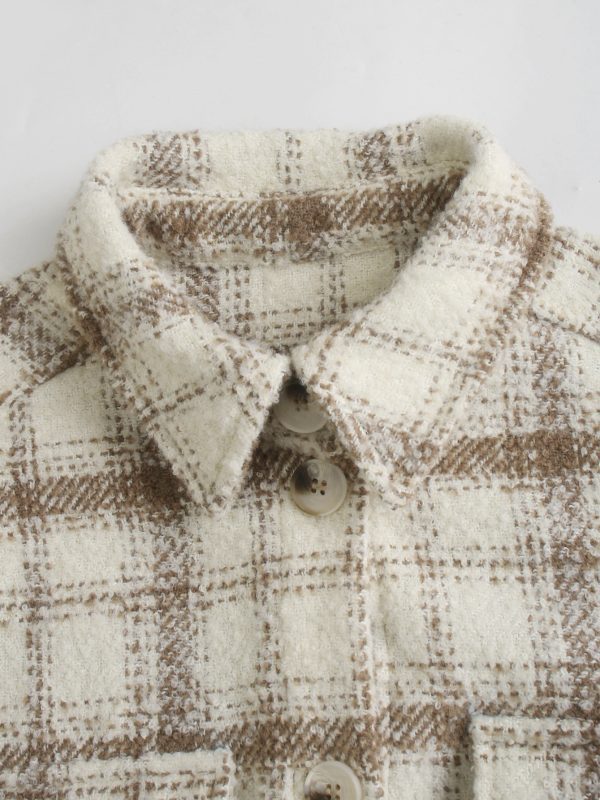 Blogger Street Coarse Woolen Loose Long Classic Retro Plaid Coat - Coats & Jackets - Uniqistic.com