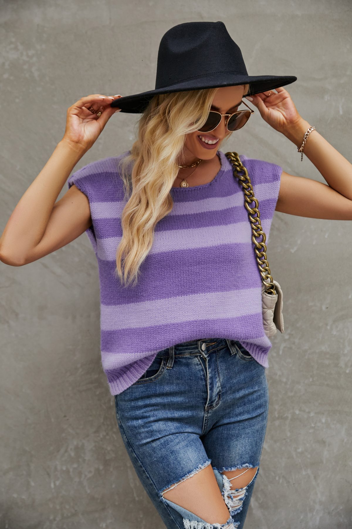 Striped Color Matching Sweater in Sweaters
