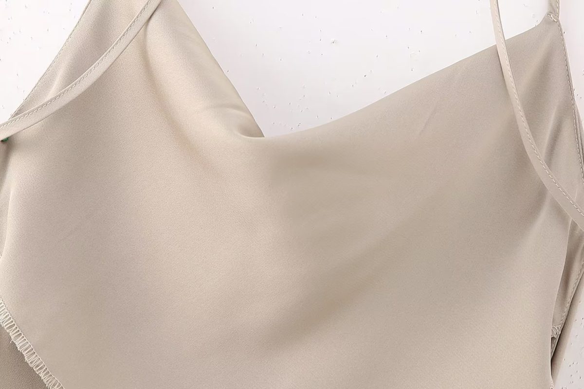 Silk Satin Textured Underwear Dress in Dresses