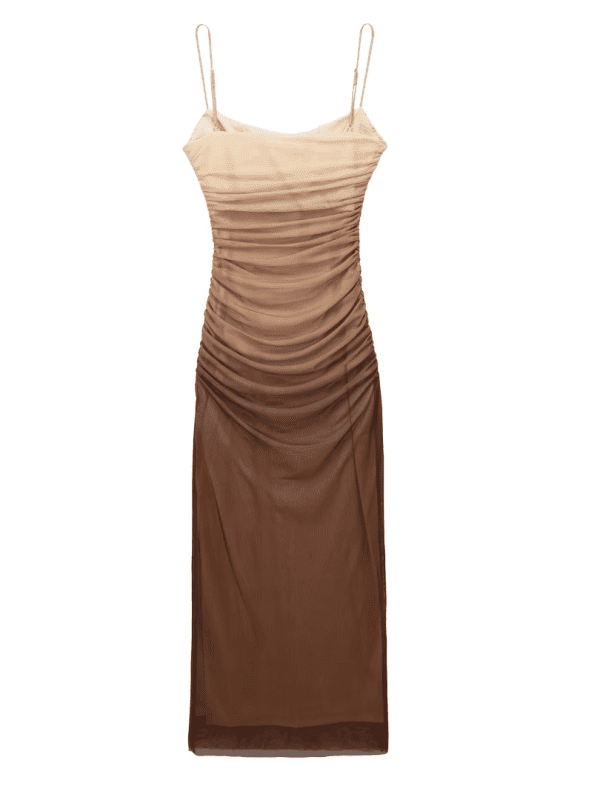 Elegant Silk Net Printing Slip Dress in Dresses