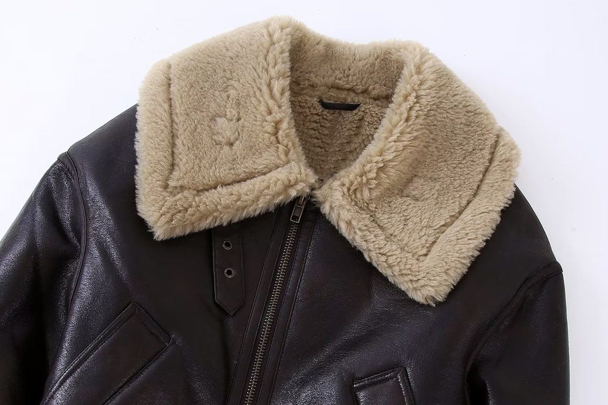 Artificial Fur Effect Short Coat in Coats & Jackets