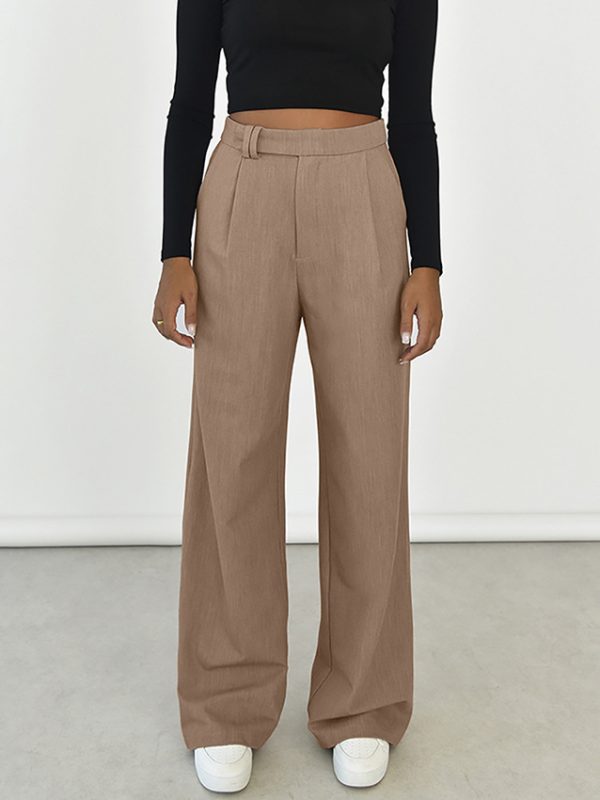 Office All Matching Draping Mop Casual Pants in Pants