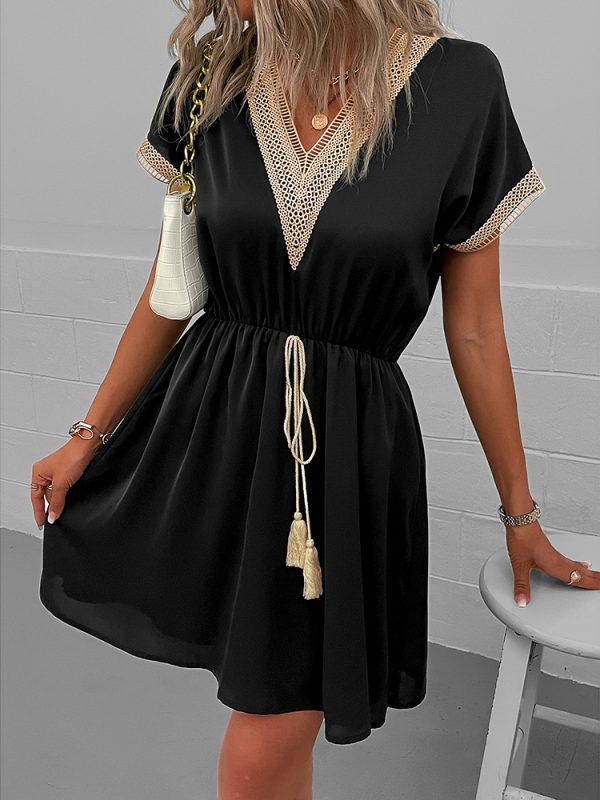 Summer Casual Lace Splicing Dress in Dresses