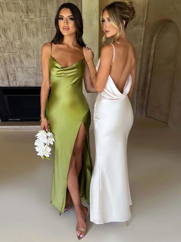 Summer Sexy Backless Slim Fit Split Sling Dress in Evening Dresses
