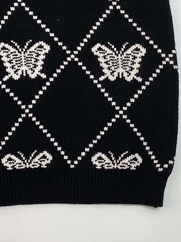 Butterfly Embroidery Pullover Knitted Vest in Sweaters