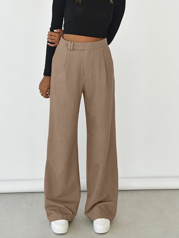 Office All Matching Draping Mop Casual Pants in Pants