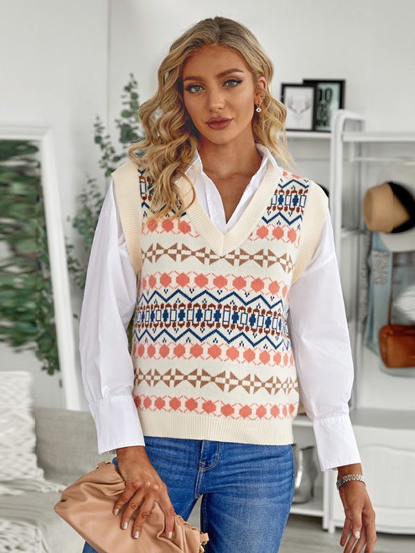 Casual Loose V-neck Pullover Vest in Sweaters