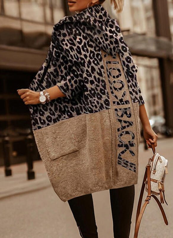 Leopard Print Personalized Mid Length Sweater in Sweaters