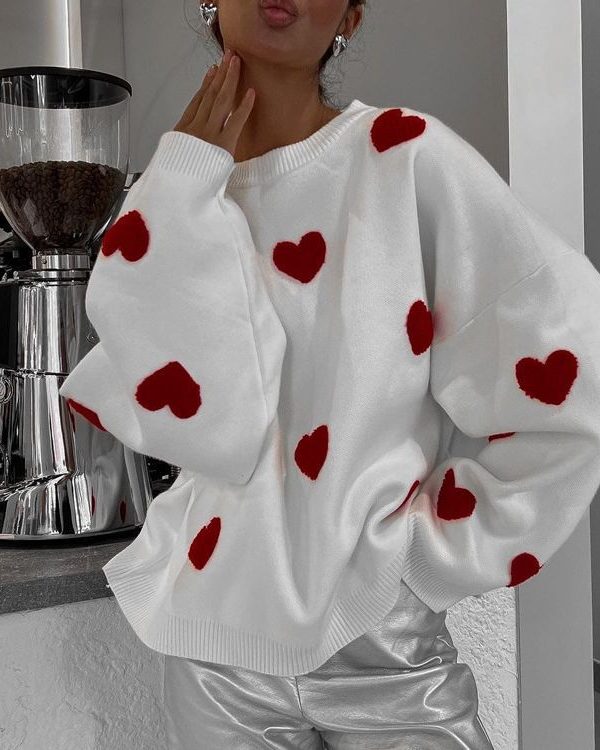 Love Embroidered Crew Neck Sweater in Sweaters
