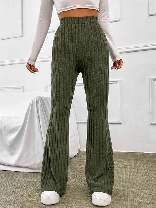 Casual Solid Color Micro Pull High Waist Pants in Pants