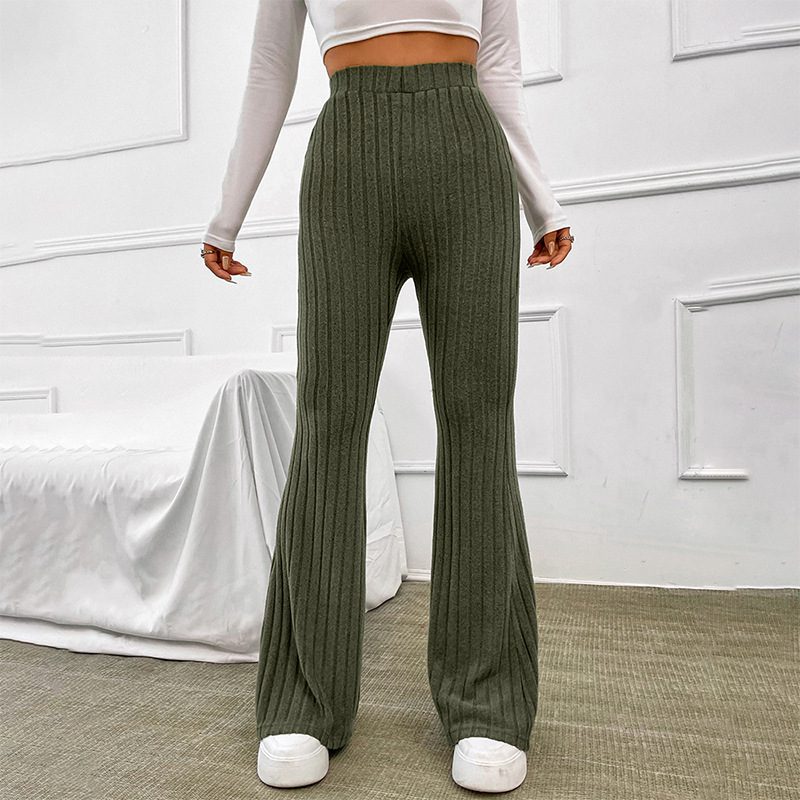 Casual Solid Color Micro Pull High Waist Pants | Uniqistic.com