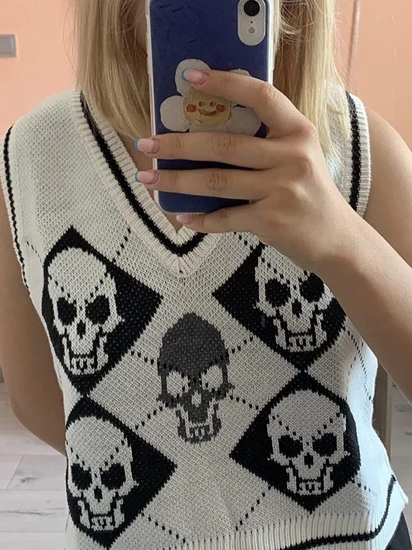 Outerwear Knitted Halloween Sweater Vest in Sweaters