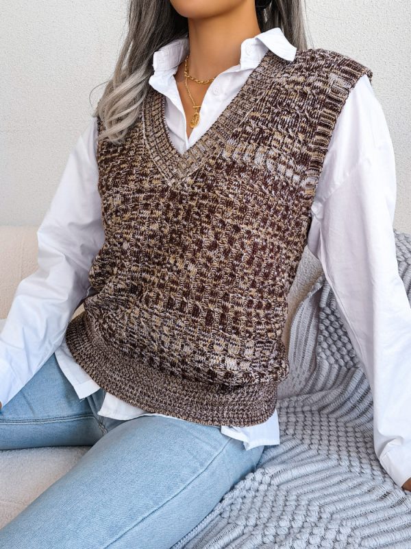 Color Twist V-neck Sweater Vest in Sweaters