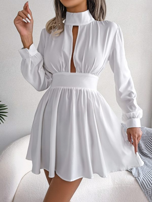Sexy Hollow-out Cinched Large Swing Dress in Dresses