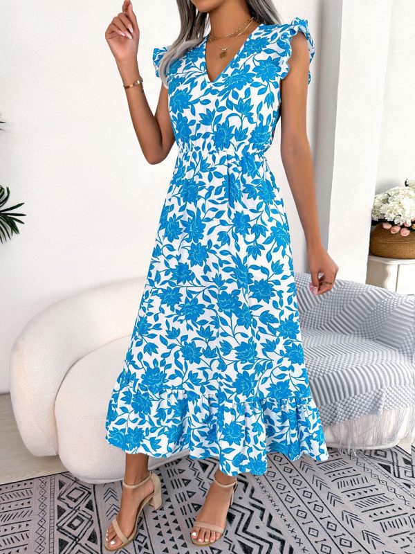 Floral Waist Slimming Maxi Dress in Dresses