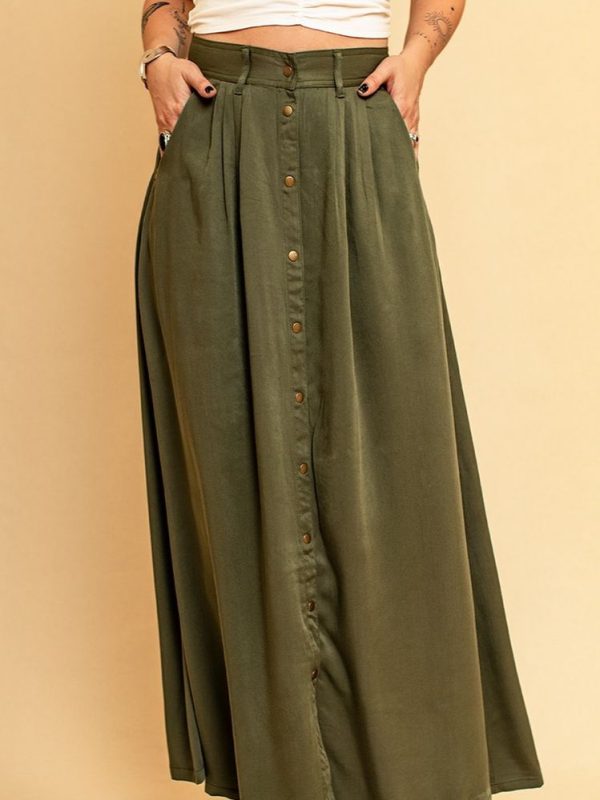 Design Suede Photosensitive Gradient Multi Button Skirt in Skirts