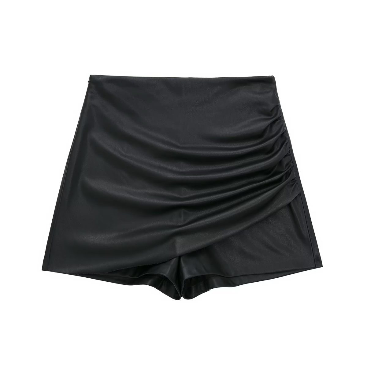 Leather High Waisted Trousers Skirt in Skirts