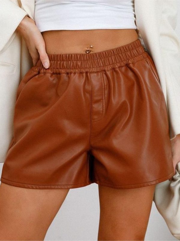 Faux Leather Loose Shorts in Shorts