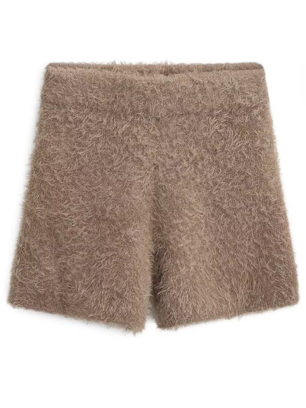 Furry Mohair Knitted Shorts in Shorts