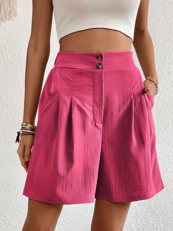 Summer Women Clothing Solid Color High Waisted Shorts Women Summer in Shorts