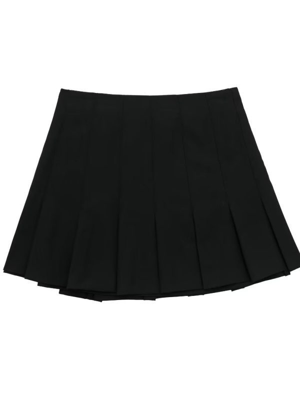 Wide Pleated Mini Skirt in Skirts