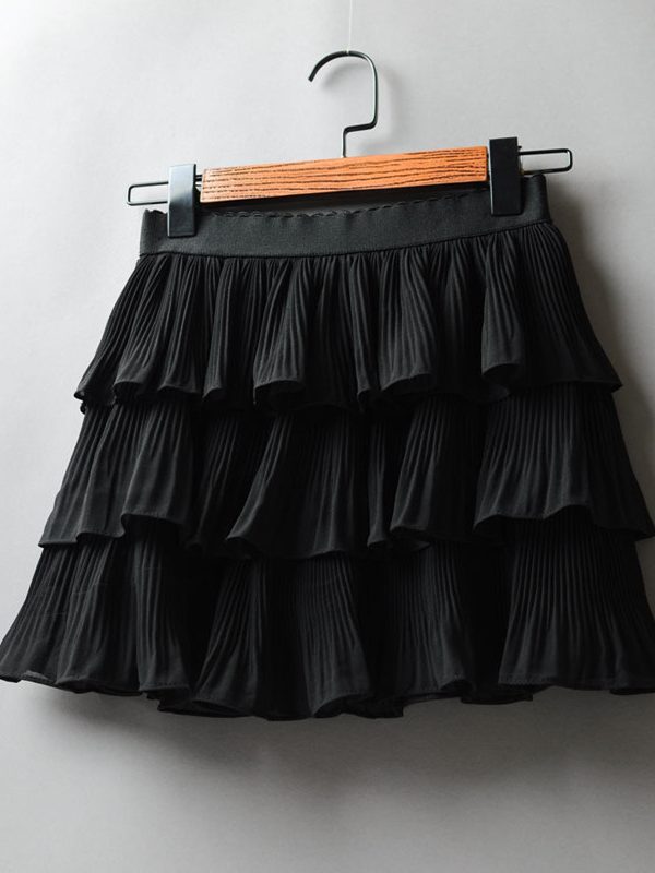 Elastic Waistband Fairy Pleated Skirt in Skirts