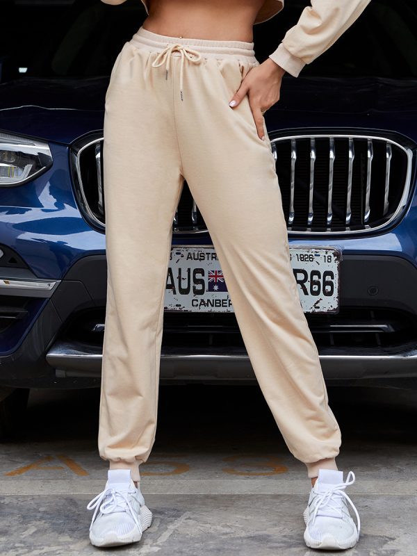 Elastic Solid Color Casual Sports Pants in Pants