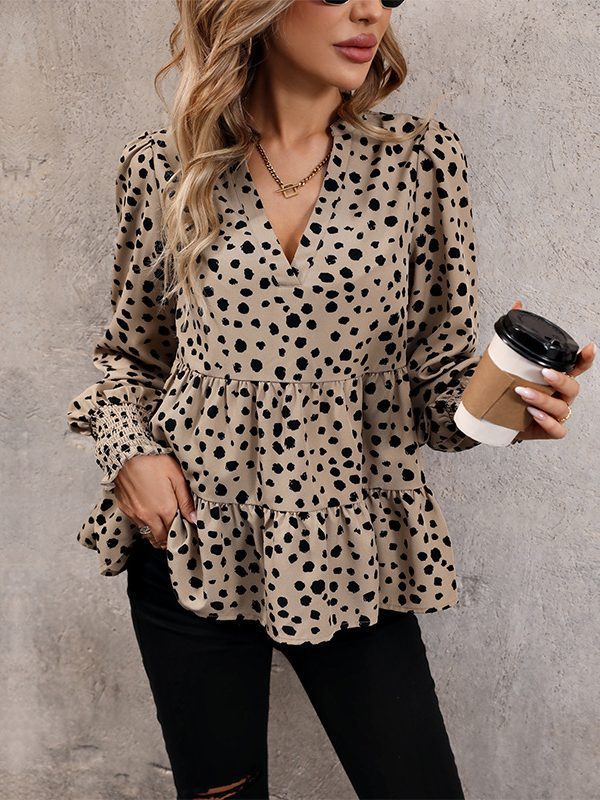 Long Sleeve Leopard Print Shirt in Blouses & Shirts