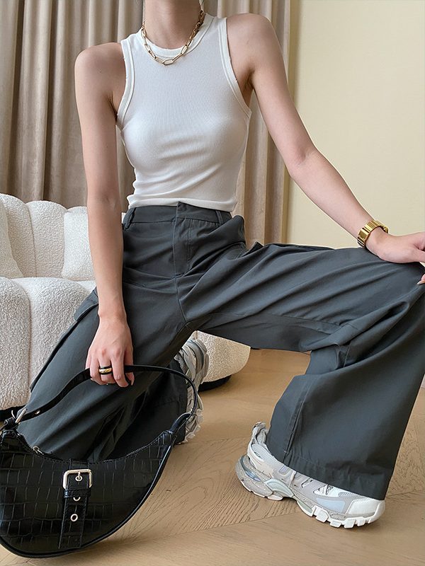 Tooling Pocket Straight Casual Wide Leg Pant in Pants