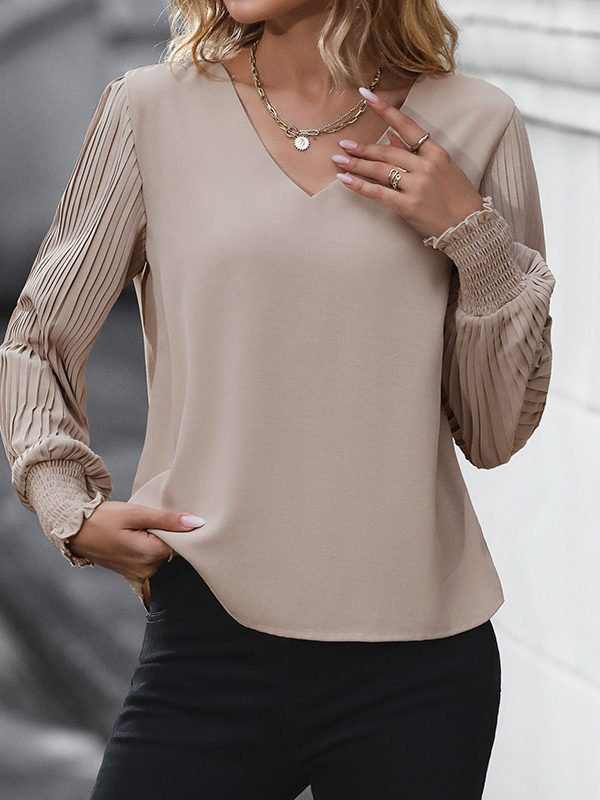 Long Sleeve Solid Color Shirt in Blouses & Shirts