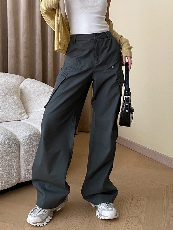 Tooling Pocket Straight Casual Wide Leg Pant in Pants