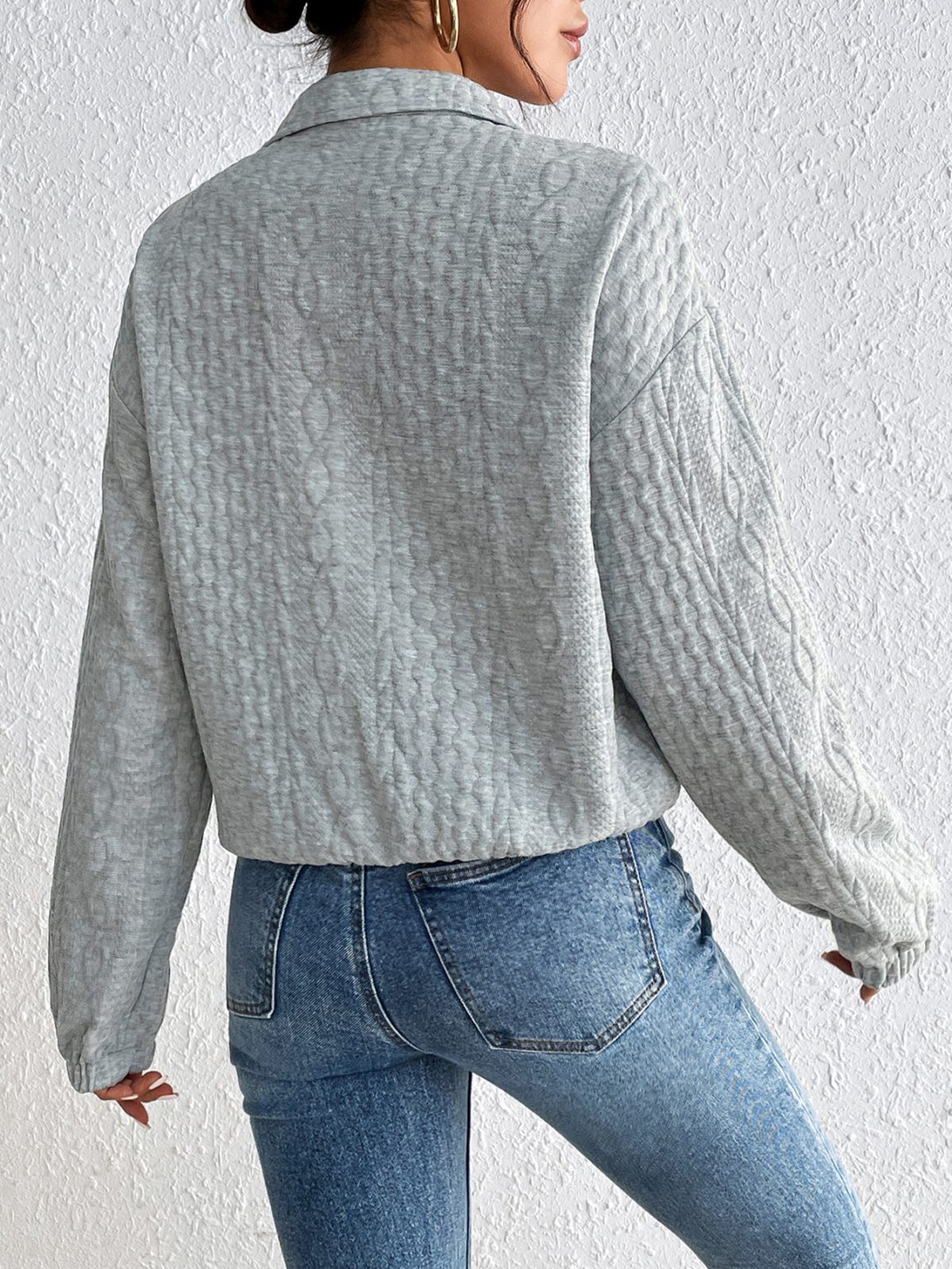 Solid Color Long Sleeve Zipper Sweatshirt in Hoodies & Sweatshirts