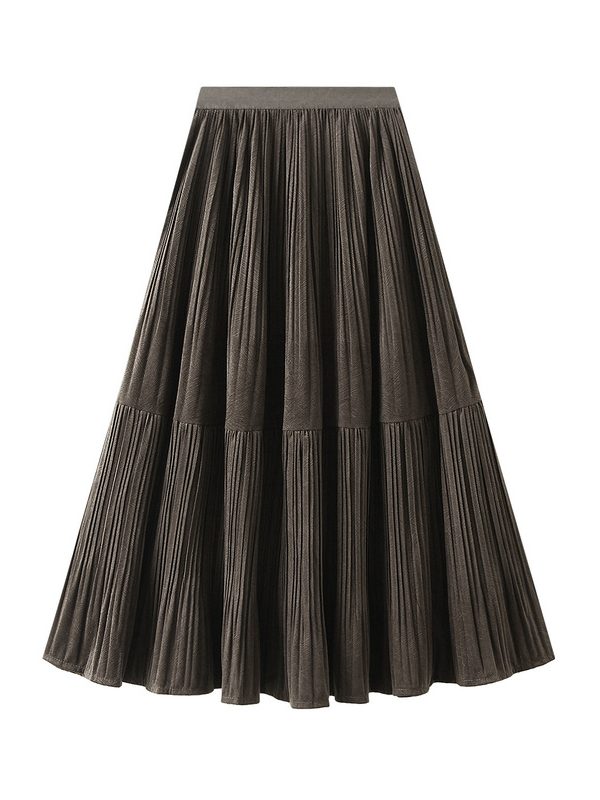 Vintage Velvet Pleated Skirt in Skirts