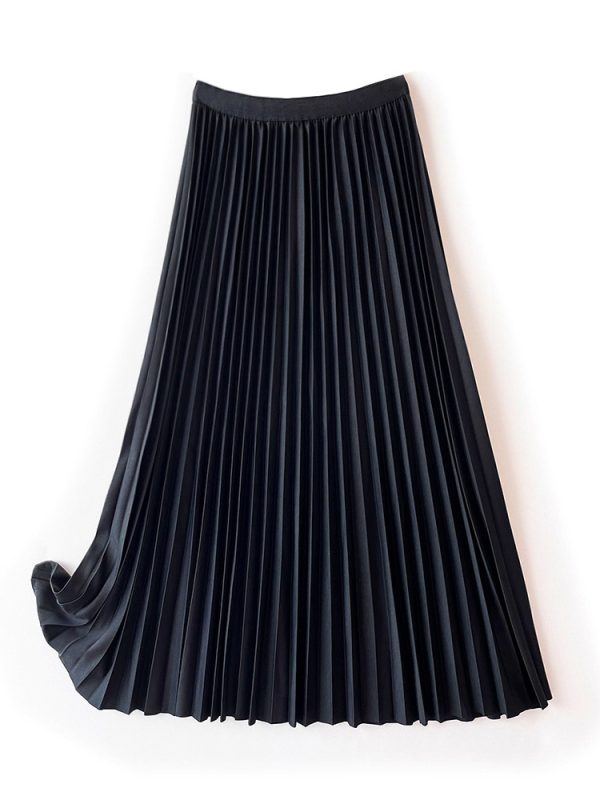 Classic Draping Mid Length Pleated Skirt in Skirts