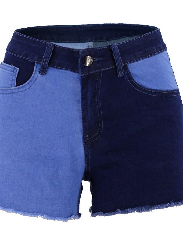 Mid Waist Wide Leg Contrast Color Women Shorts in Shorts