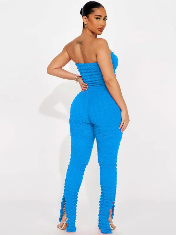Bubble Grid Tube Top Jumpsuit in Jumpsuits & Rompers