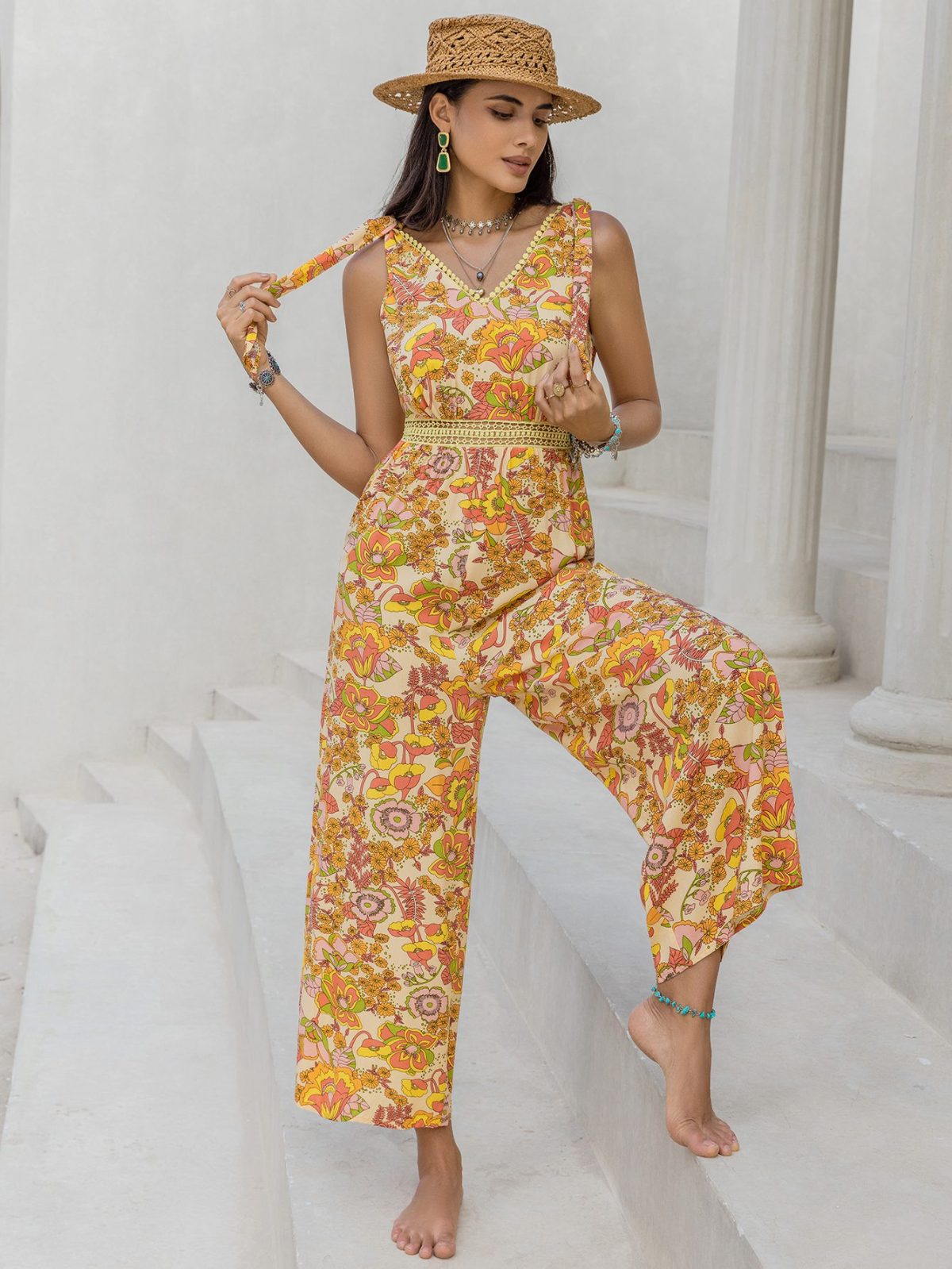 Women Waist Slimming A Line Sling Jumpsuit in Jumpsuits & Rompers