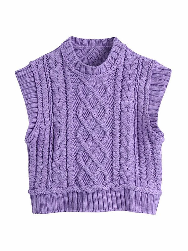 Eight Strand Knitted Vest in Sweaters