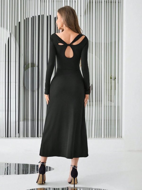 Sexy Design Back Hollow Out Cutout Sheath Dress in Dresses