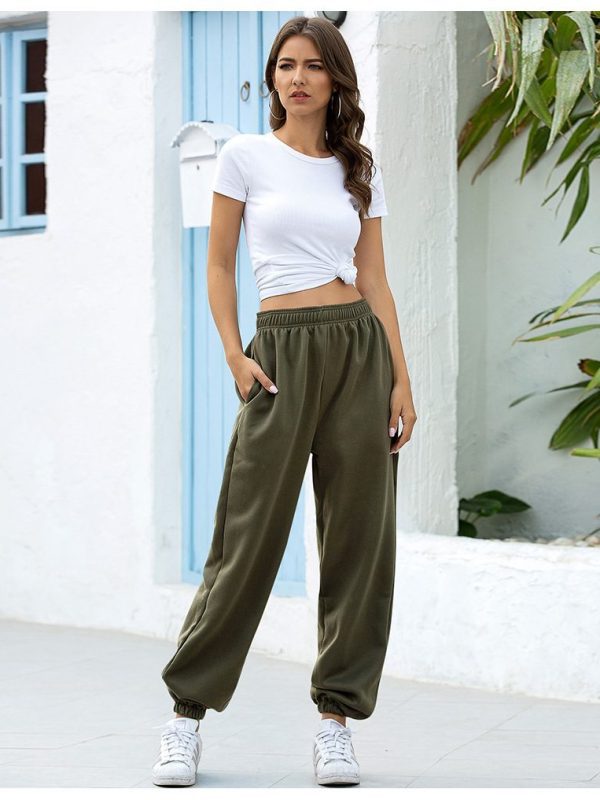 Casual Sports Loose Fit Tappered Trousers in Pants