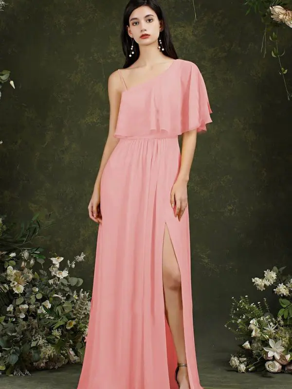 Chiffon Off The Shoulder Strap Party Cocktail Wedding Bridesmaid Dress in Bridesmaid dresses