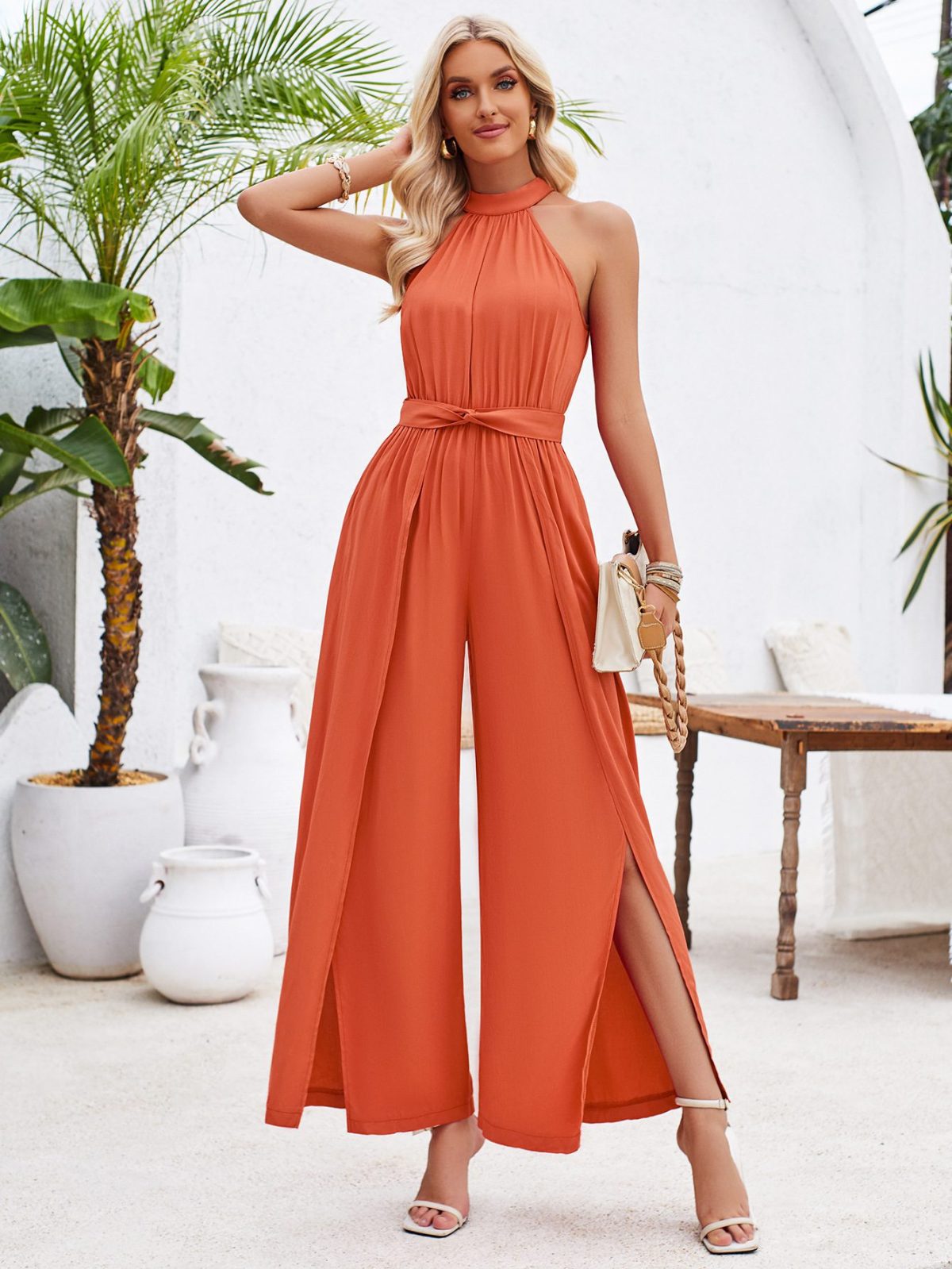 Halter Lace Up Jumpsuit in Jumpsuits & Rompers