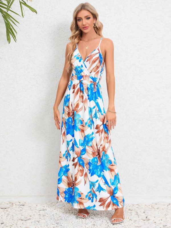 Sexy Strap Backless Slim Slimming Maxi Dress in Dresses