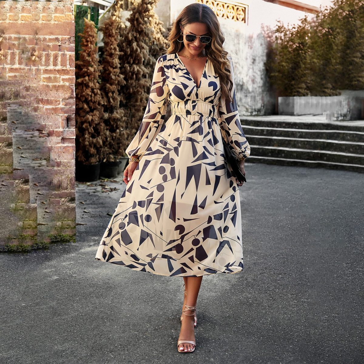 Bohemian Vacation Casual Printed Dress in Dresses