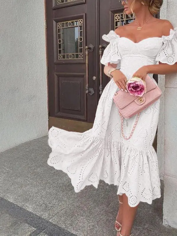 Sexy Off The Shoulder Maxi Dress in Dresses