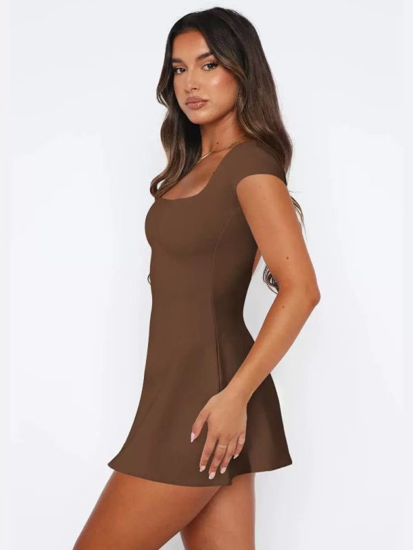 Backless Lace Up Sexy One-Step Dress in Dresses